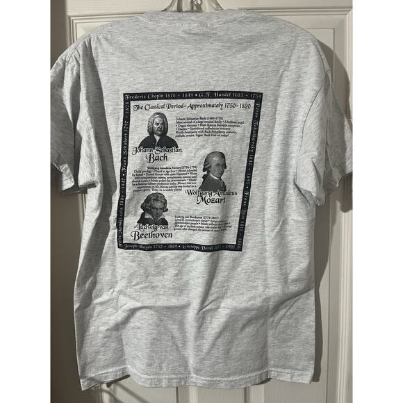 Vtg God Gave Us Music Shirt Sz M Bach Mozart Beethoven Jesus - Picture 3 of 5